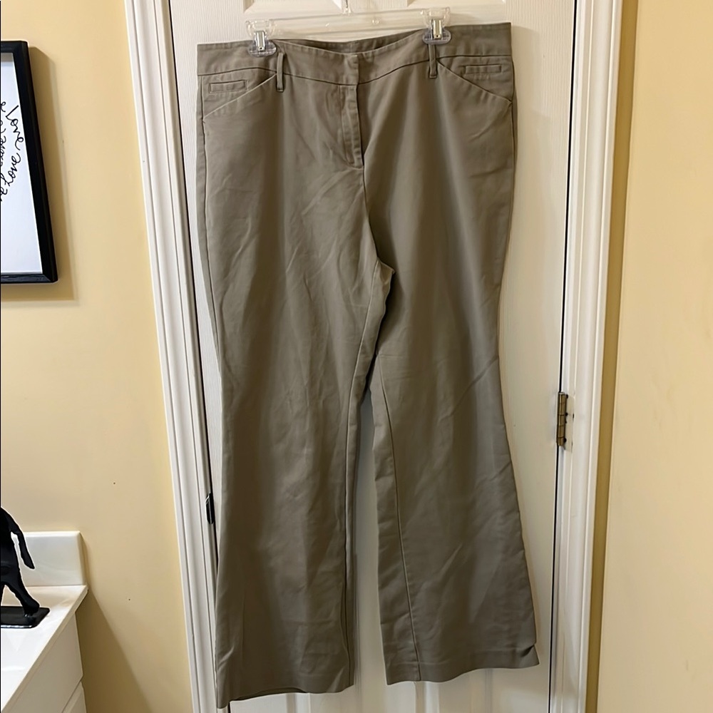 New York & Company Tan Wide-Leg Trousers, Size 18